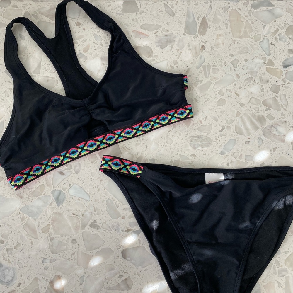 Black with neon swim